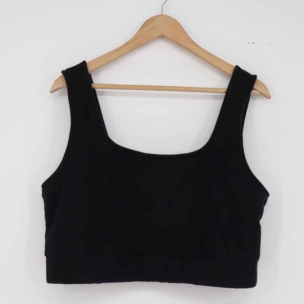 LOFT Crop Top Womens XL Outlet Square Neck Black Stretch Sleeveless Excellent